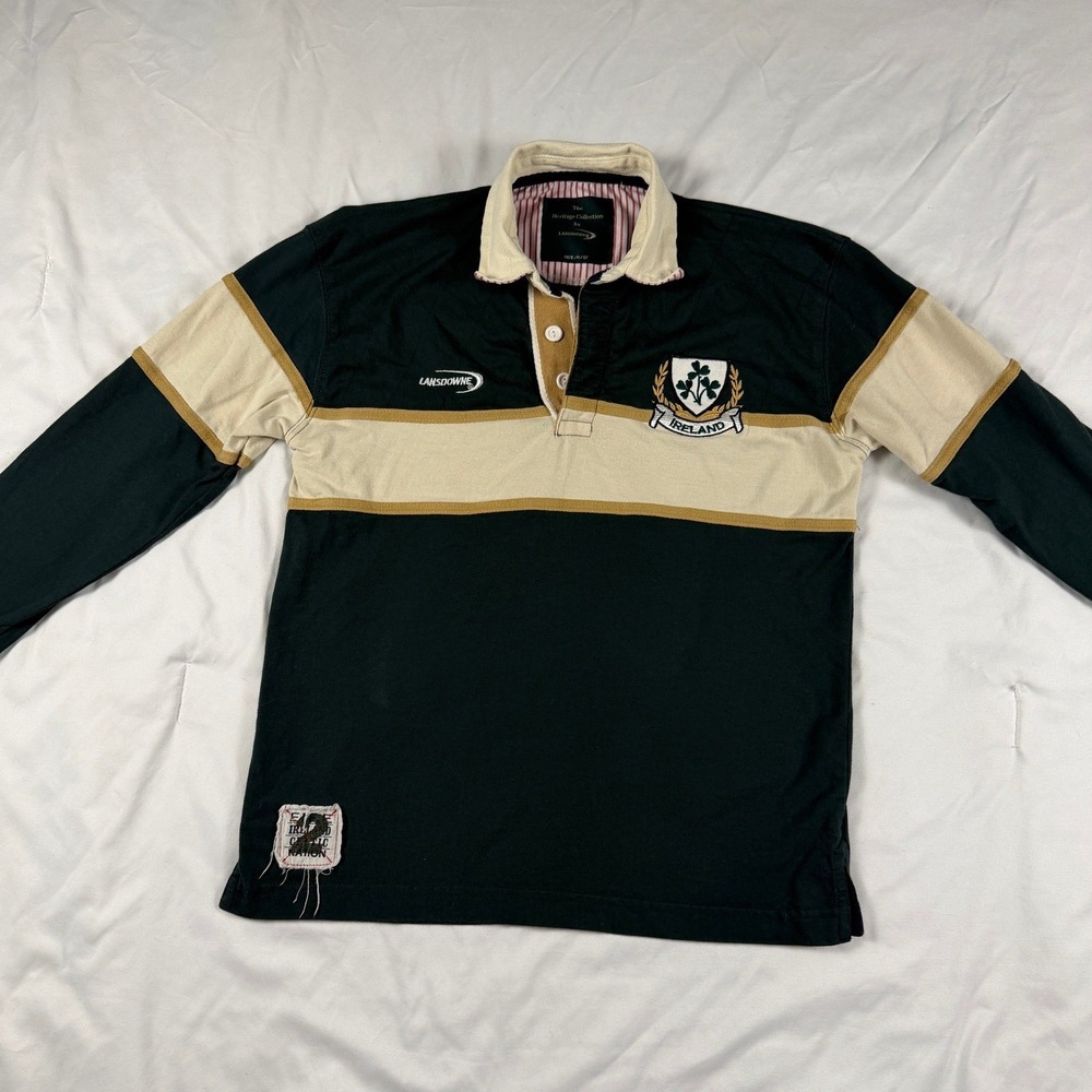 Lansdowne Ireland Rugby Shirt Kids‎ 11/12 Green Heritage Collection Irish Polo